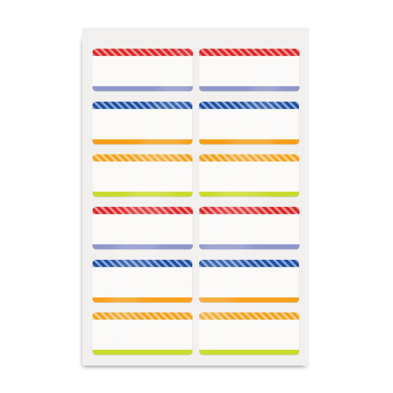 Avery No-Iron Fabric Name Labels, Playful Stripes Preprinted Designs, Handwrite Only, 24 Preprinted Labels (40774)